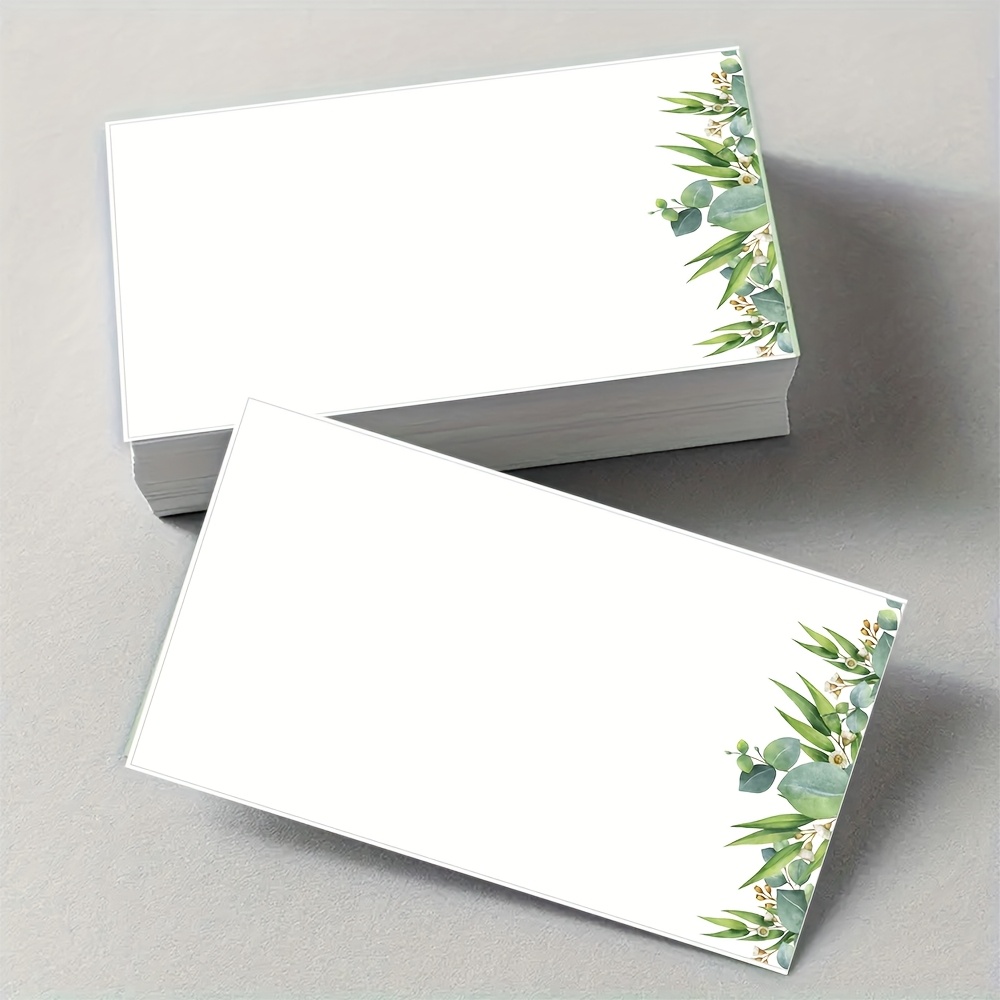 Wedding Supply Company - การ์ดข้อความเปล่าลายดอกไม้สีเขียว 50 ชิ้น ธีมฤดูร้อนสดชื่น อุปกรณ์สำนักงานและของขวัญสำหรับงานแต่งงานและกิจกรรมของบริษัท