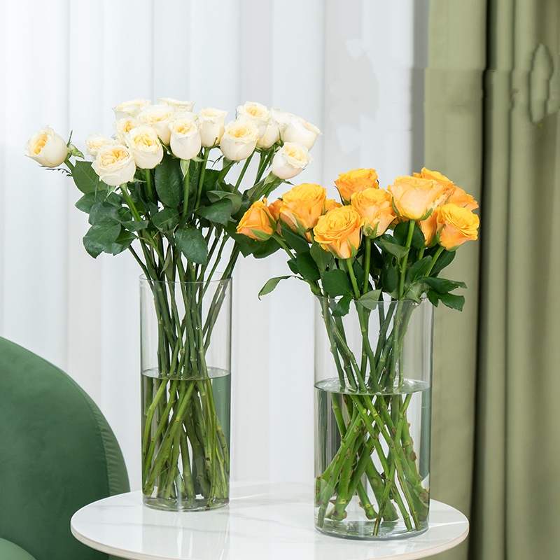 Centerpiece Vase Tall - แจกันดอกไม้ทรงกระบอกอะคริลิกใสแบบใหม่ แจกันพลาสติกขนาดใหญ่สำหรับตกแต่งงานแต่งงาน แจกันปลูกพืชแบบไฮโดรโปนิกส์ ที่ใส่เทียน