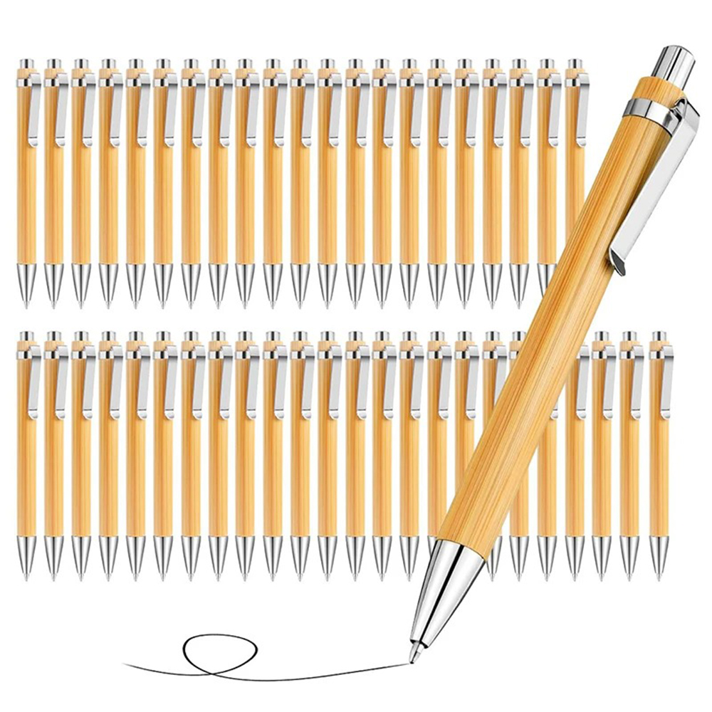 Wedding Supply Company - 100 50 20 ชิ้นส่วนบุคคลโลโก้ปากกาไม้ไผ่ธรรมชาติ Rollerball ปากกาสํานักงานสําหรับบริษัทธุรกิจโลโก้ชื่อขนาดเล็กของขวัญอุปกรณ์
