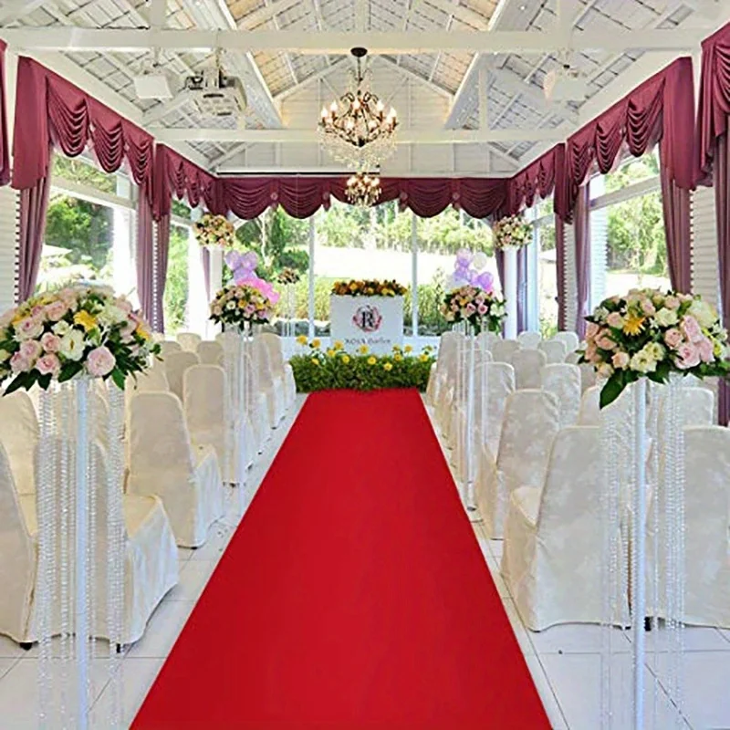Aisle Runner White - พรมปูพื้นงานพิธีบนพรมแดง พรมงานแต่งงาน พรมปูทางเดินงานแต่งงาน พรมกันลื่นสำหรับงานแต่งงาน พรมสีขาวสำหรับงานแต่งงาน