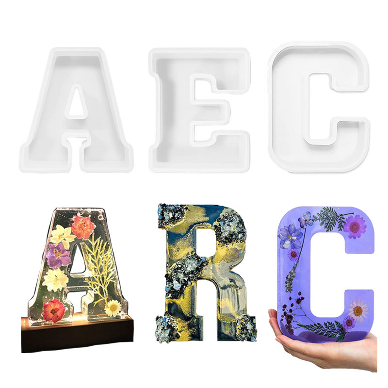 Wedding Z - 1Pc A-Z ตัวอักษรซิลิโคนแม่พิมพ์ตัวอักษรอีพ็อกซี่เรซินแม่พิมพ์สำหรับ DIY วันเกิดงานแต่งงานตกแต่งคริสต์มาสหัตถกรรม Casting