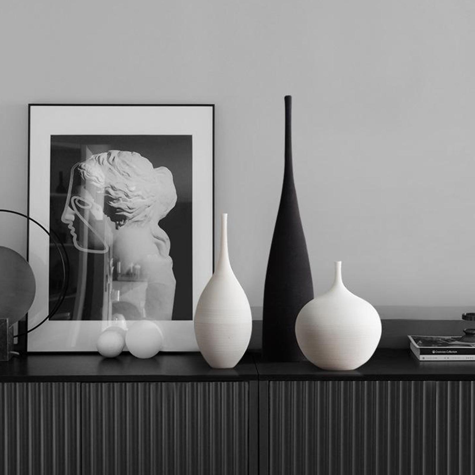 Centerpiece Vase Tall - กระถางดอกไม้เซรามิกดีไซน์หรูหรา แจกันทรงสูงสไตล์นอร์ดิกสมัยใหม่ สำหรับตกแต่งโต๊ะทำงาน ตกแต่งบ้าน