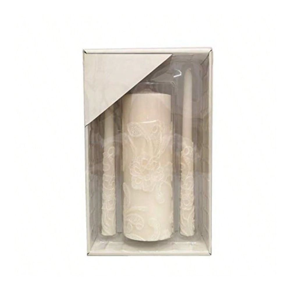Unity Candle Set - ชุดเทียนแต่งงานสีครีมสูง 1 นิ้ว ประกอบด้วยเทียนทรงกระบอก 1 ชิ้น