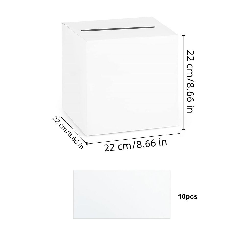 Wedding Card Box - กล่องการ์ดแต่งงานสีขาวดำสุดสร้างสรรค์ กล่องการ์ดอวยพร กล่องของขวัญกระดาษแข็ง DIY งานฝีมือ กล่องการ์ดโหวตสุดหรู