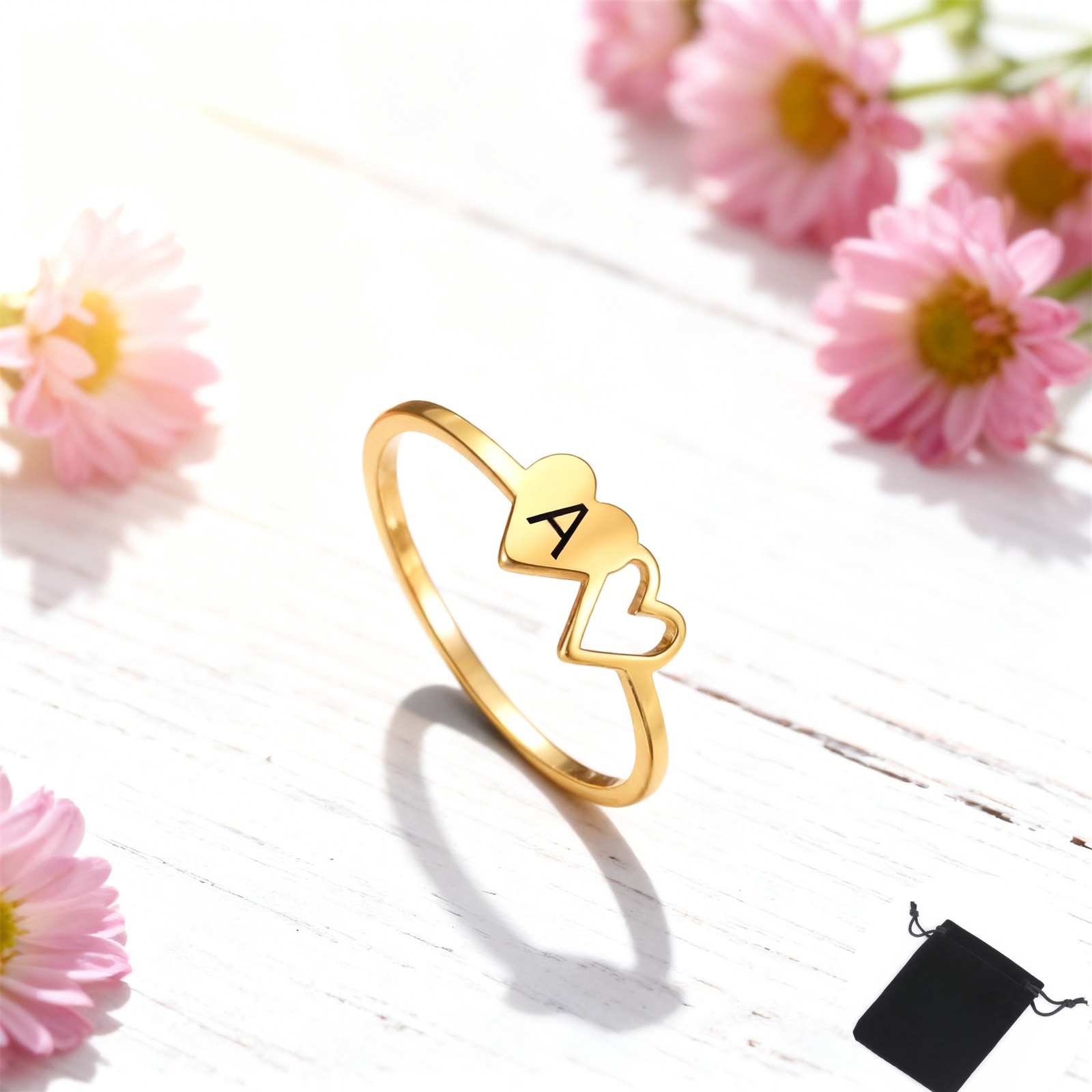 แหวนสแตนเลสสตีลรูปหัวใจคู่สลัก - Wedding Z บทวิจารณ์และราคา