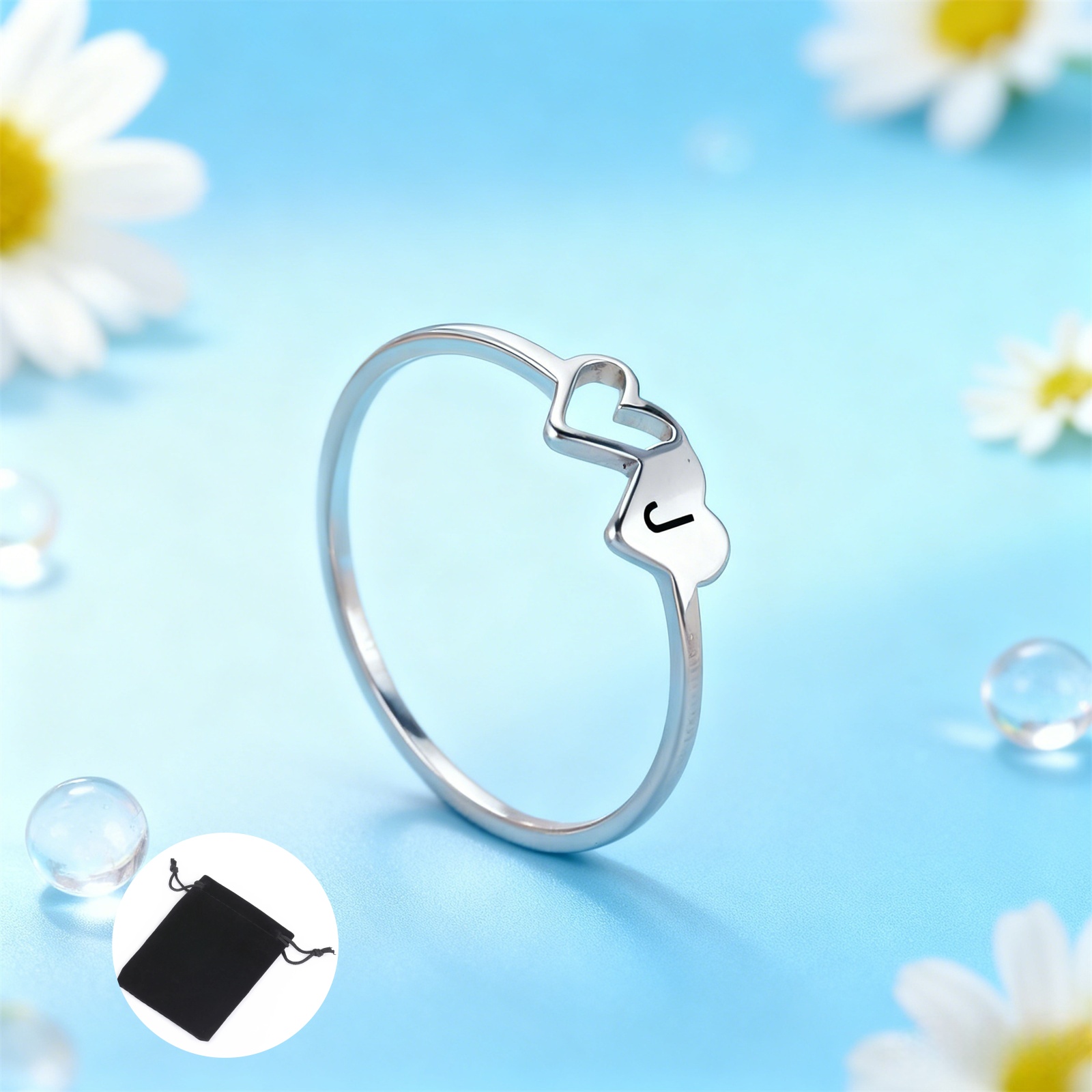 แหวนสแตนเลสสตีลรูปหัวใจคู่สลัก - Wedding Z บทวิจารณ์และราคา