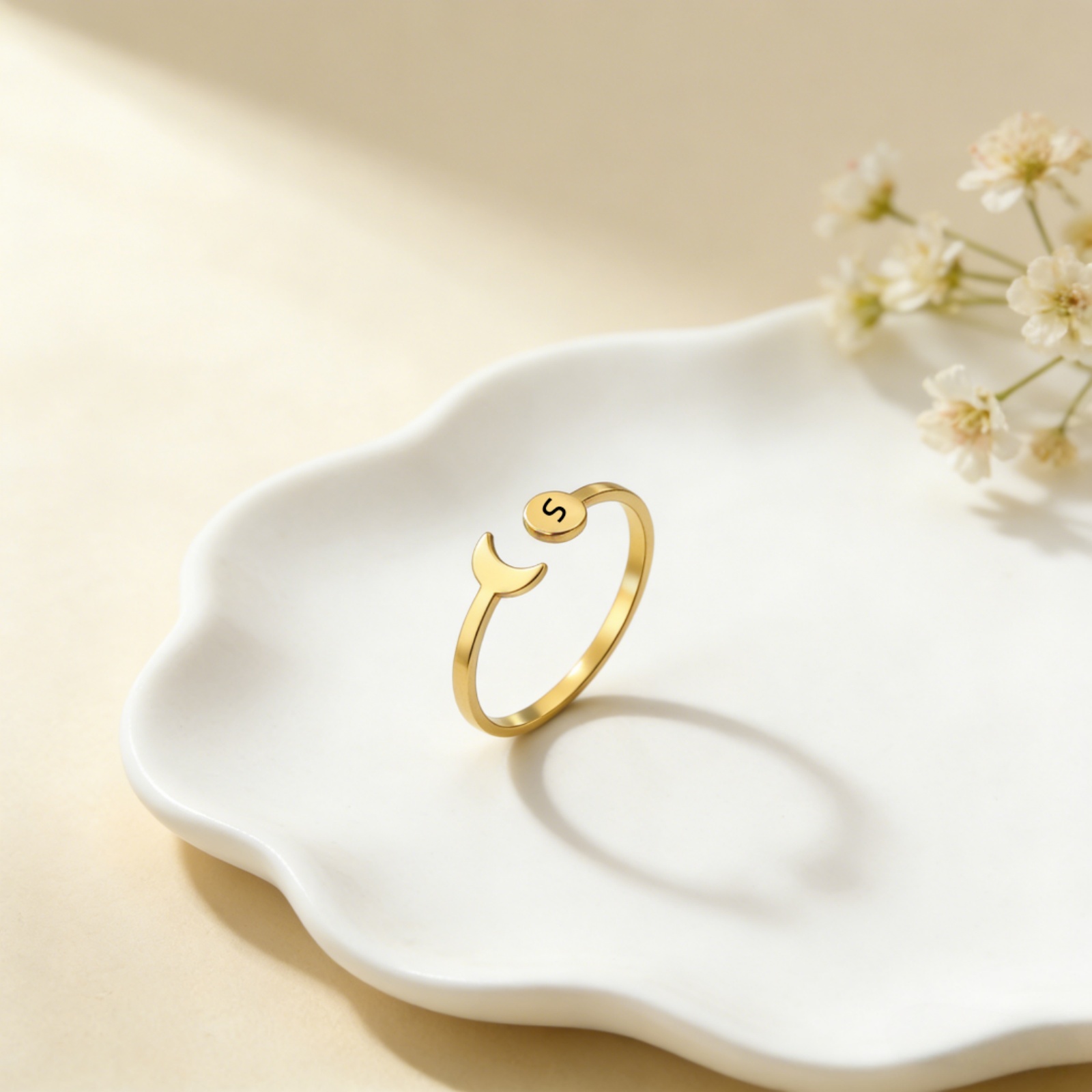 แหวนสแตนเลสสตีลรูปพระจันทร์เสี - Wedding Z บทวิจารณ์และราคา