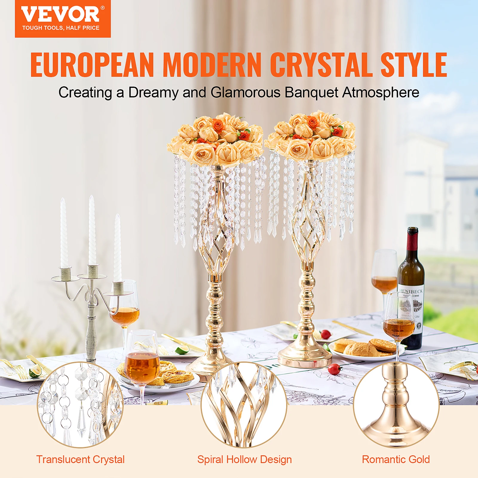 VEVOR สูงคริสตัลดอกไม้งานแต่งง - Centerpiece Vase Tall บทวิจารณ์และราคา