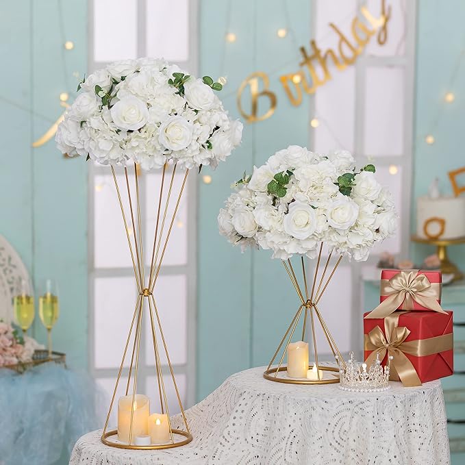 ขาตั้งดอกไม้ทรงเรขาคณิตสีทอง แ - Centerpiece Vase Tall บทวิจารณ์และราคา