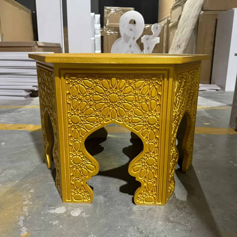 โต๊ะข้างเตียงทรงกลมลายดอกไม้สไ - Indian Wedding Decor Supply บทวิจารณ์และราคา