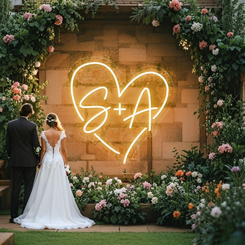 CUSTOM Initials หัวใจ LED Neon - Wedding Led บทวิจารณ์และราคา