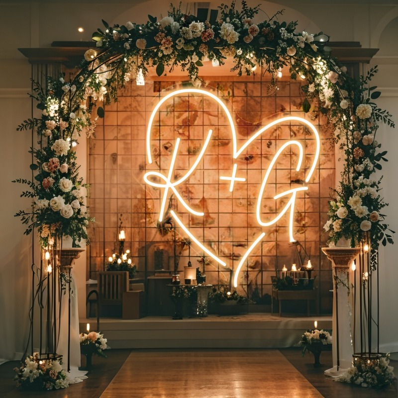 CUSTOM Initials หัวใจ LED Neon - Wedding Led บทวิจารณ์และราคา