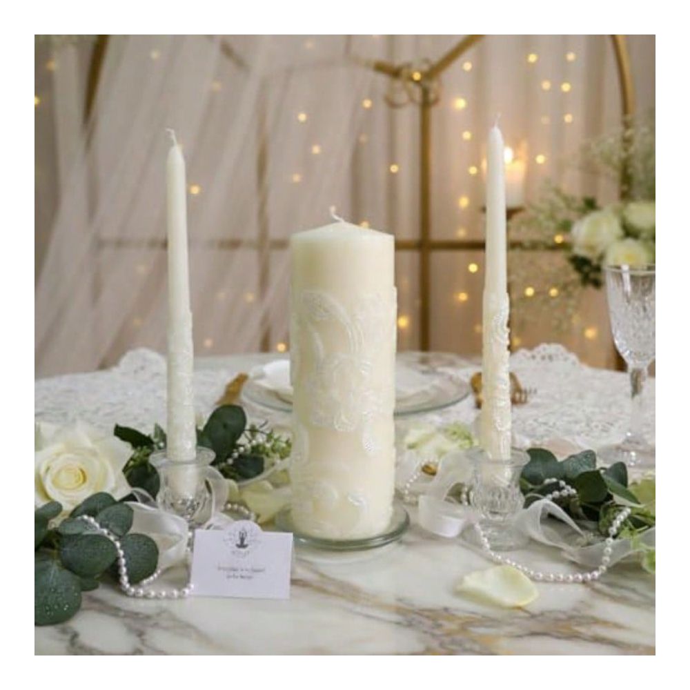 ชุดเทียนแต่งงานสีครีมสูง 1 นิ้ - Unity Candle Set บทวิจารณ์และราคา