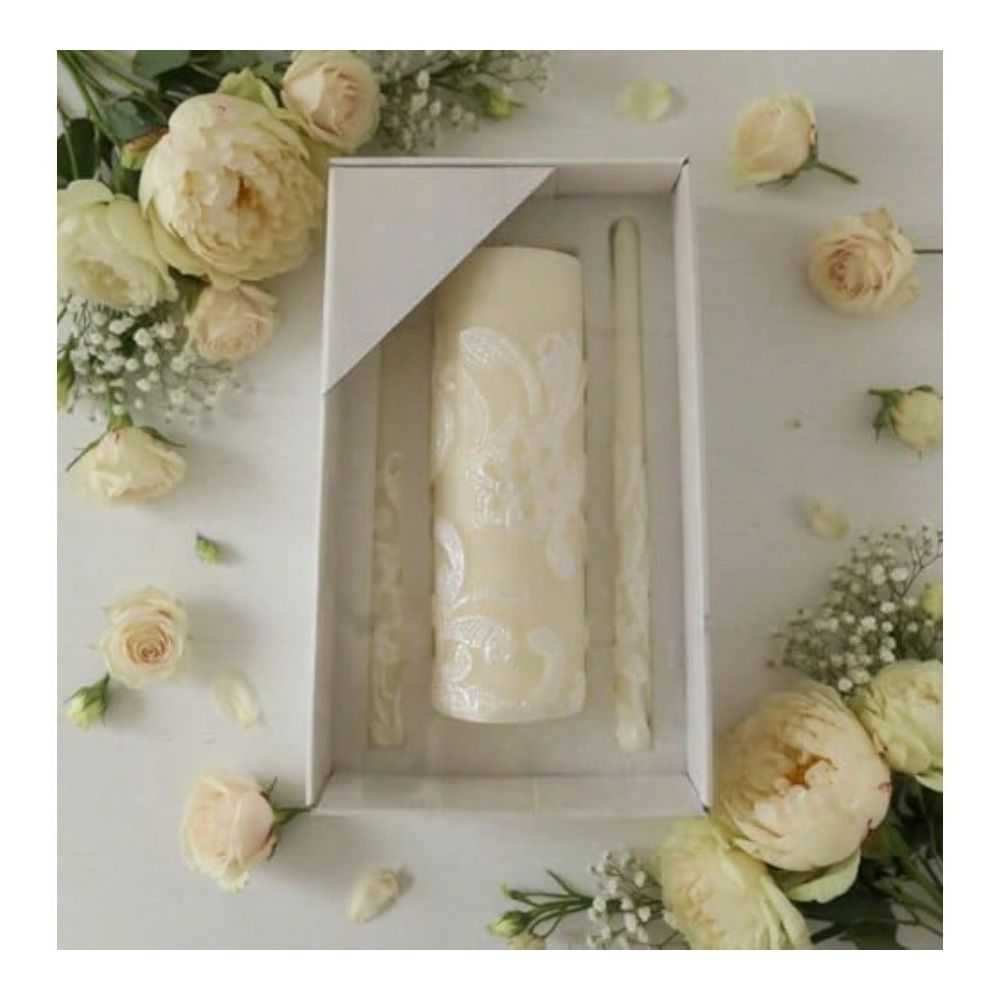 ชุดเทียนแต่งงานสีครีมสูง 1 นิ้ - Unity Candle Set บทวิจารณ์และราคา