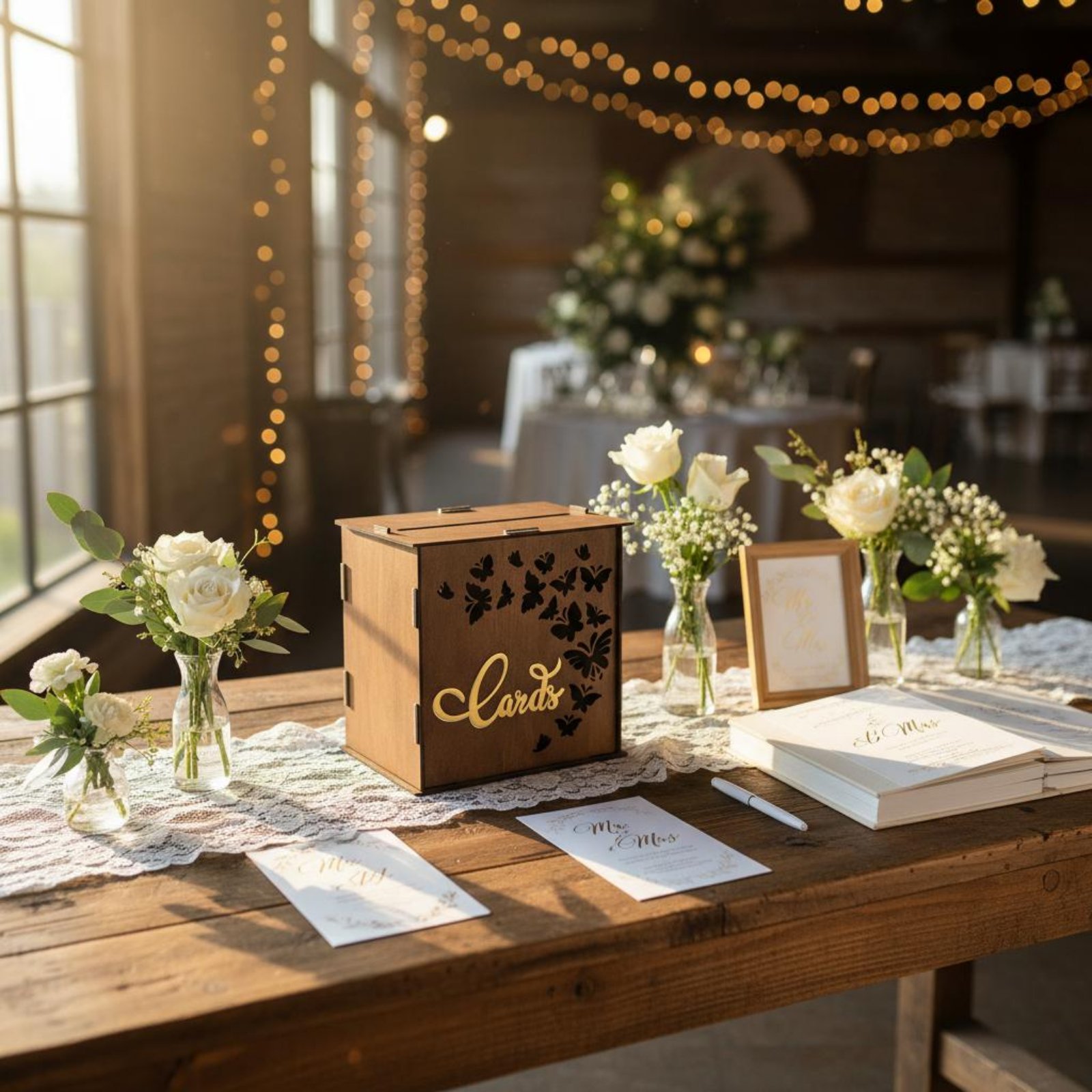 กล่องใส่การ์ดงานแต่งงาน กล่องไ - Wedding Card Box บทวิจารณ์และราคา