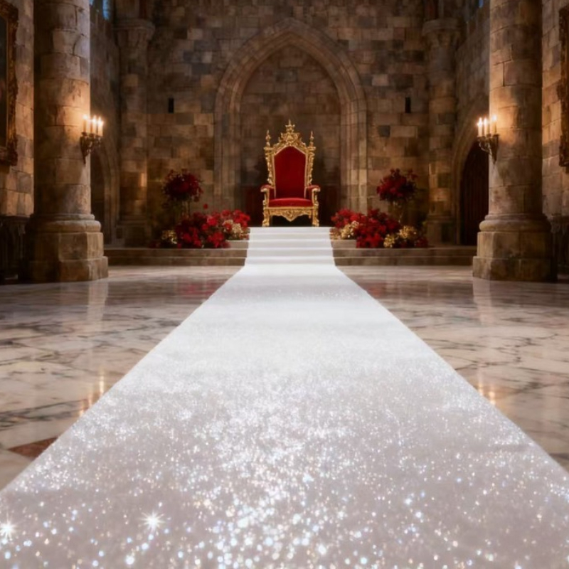 ทางเดินงานแต่งงานสีขาวระยิบระย - Aisle Runner White บทวิจารณ์และราคา