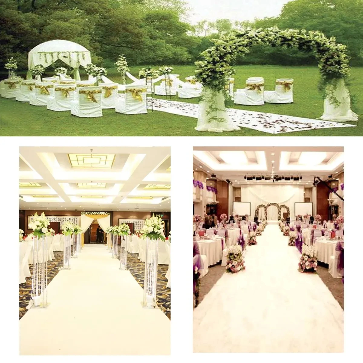 พรมผ้านอนวูฟเวนสำหรับงานแต่งงา - Aisle Runner White บทวิจารณ์และราคา
