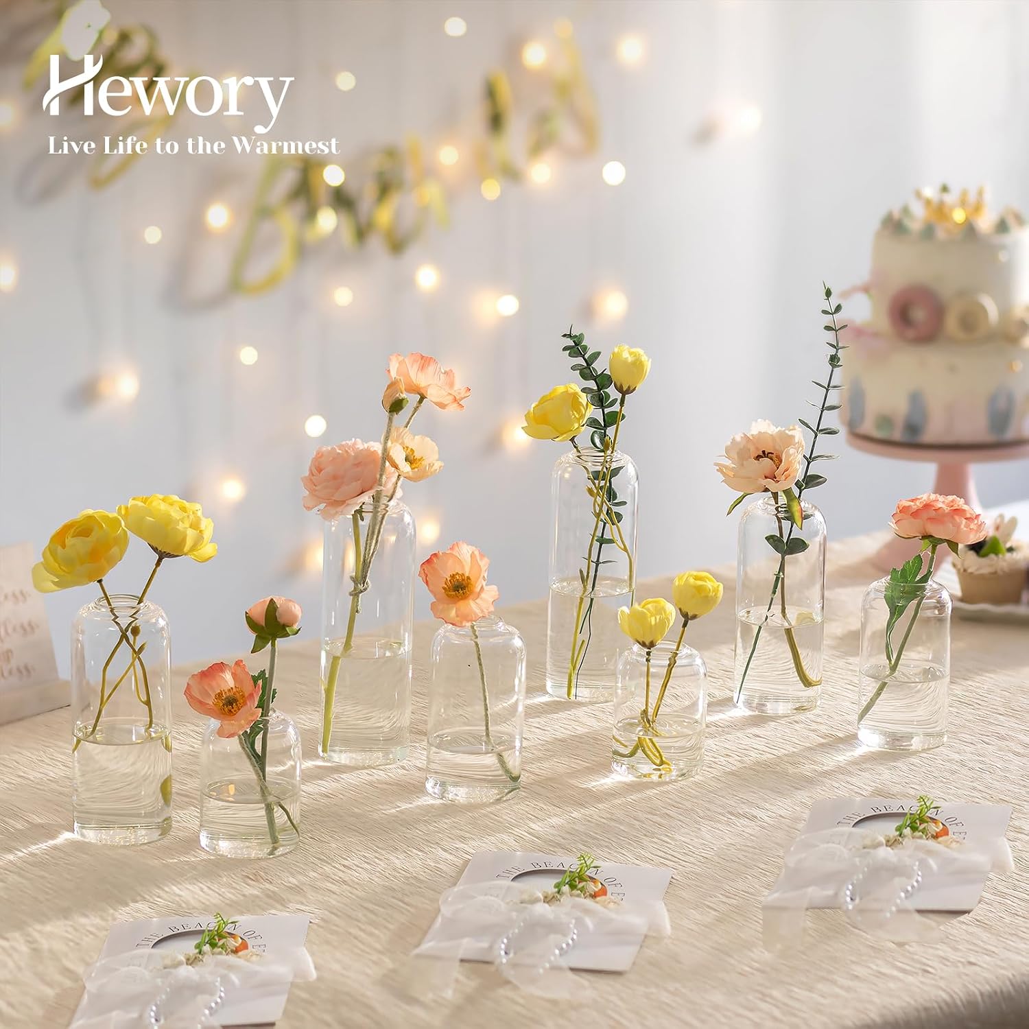 แจกันแก้ว Hewory สำหรับดอกไม้: - Centerpiece Vase Tall บทวิจารณ์และราคา