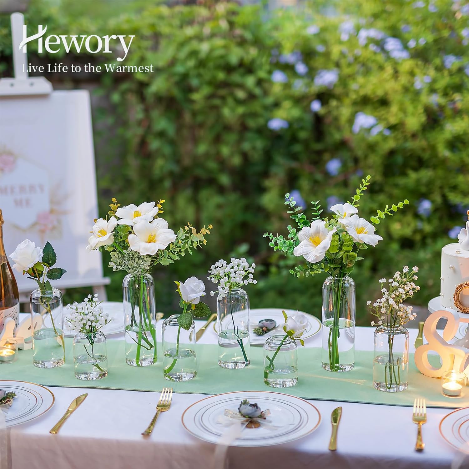 แจกันแก้ว Hewory สำหรับดอกไม้: - Centerpiece Vase Tall บทวิจารณ์และราคา