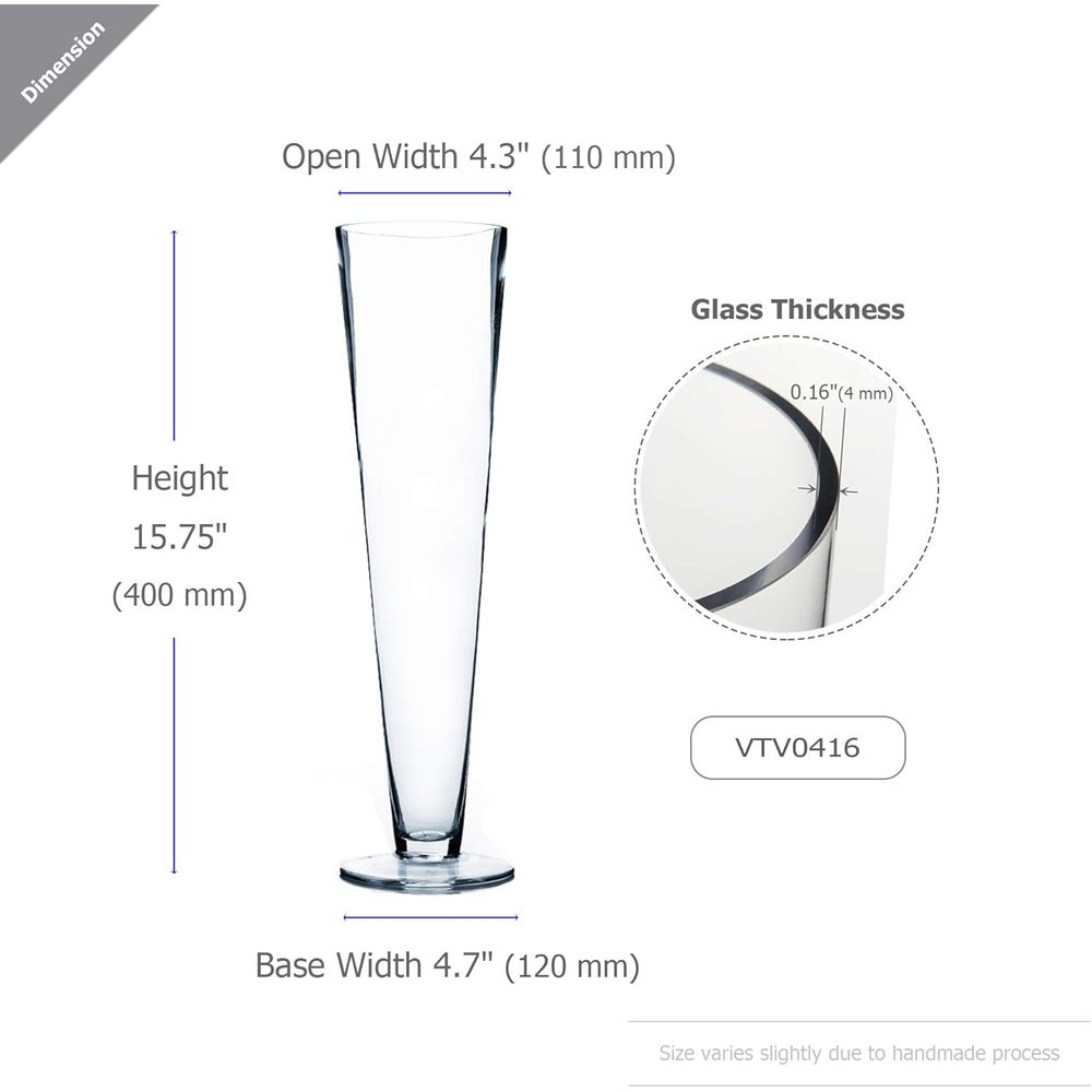 แจกันแก้วทรงทรัมเป็ต WGV แบบขา - Centerpiece Vase Tall บทวิจารณ์และราคา