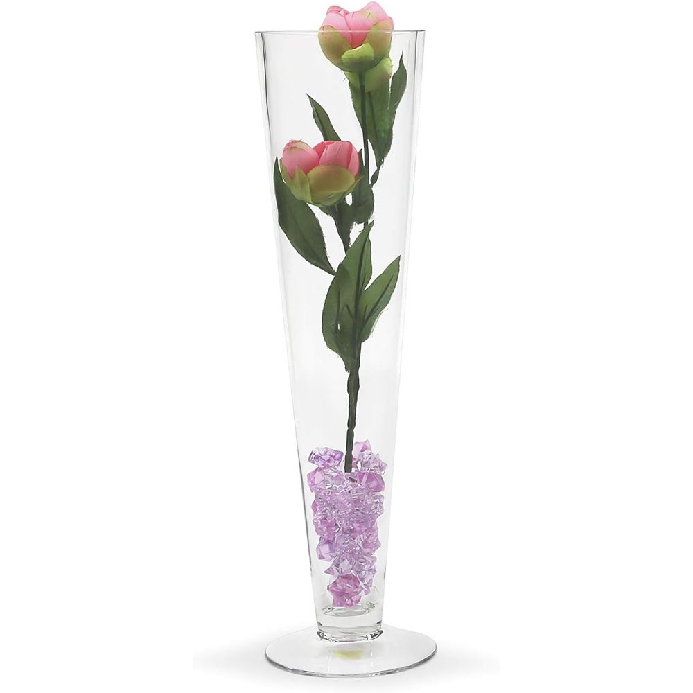แจกันแก้วทรงทรัมเป็ต WGV แบบขา - Centerpiece Vase Tall บทวิจารณ์และราคา
