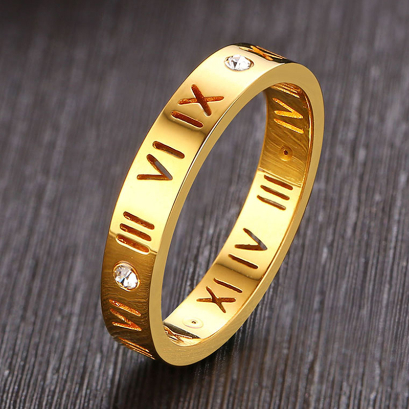 แหวนตัวเลขโรมันกลวงสแตนเลสแหวน - Wedding Z บทวิจารณ์และราคา